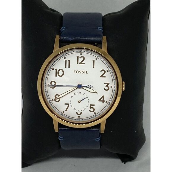 Fossil Other - Fossil Everyday Muse ES4062 Women's Blue Leather Analog Dial Quartz Watch OP841